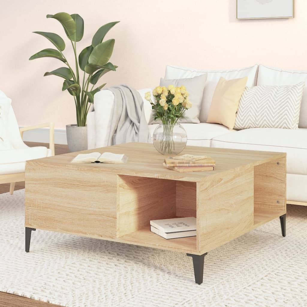 Coffee Table 80X80X36.5 Cm Engineered Wood