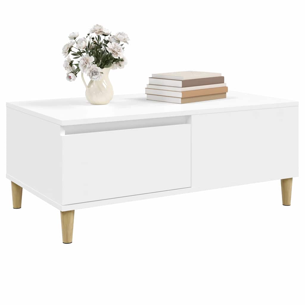 Coffee Table 90X50X36.5 Cm Engineered Wood Black Brown Oak Concrete Grey White 9