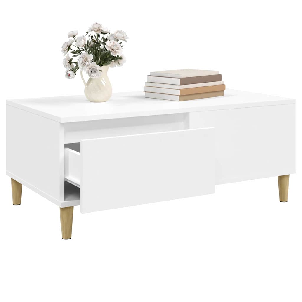 Coffee Table 90X50X36.5 Cm Engineered Wood Black Brown Oak Concrete Grey White 9
