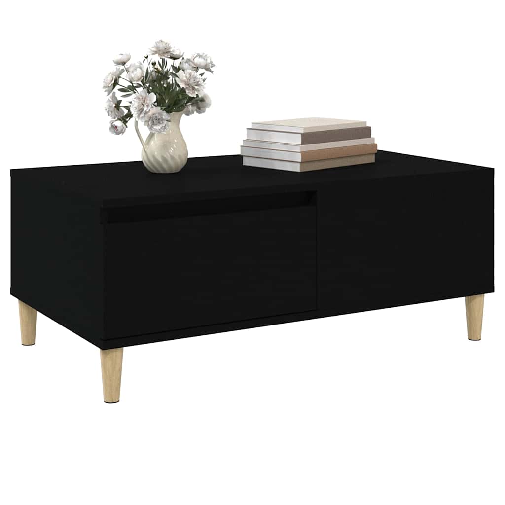 Coffee Table 90X50X36.5 Cm Engineered Wood Black Brown Oak Concrete Grey White 9
