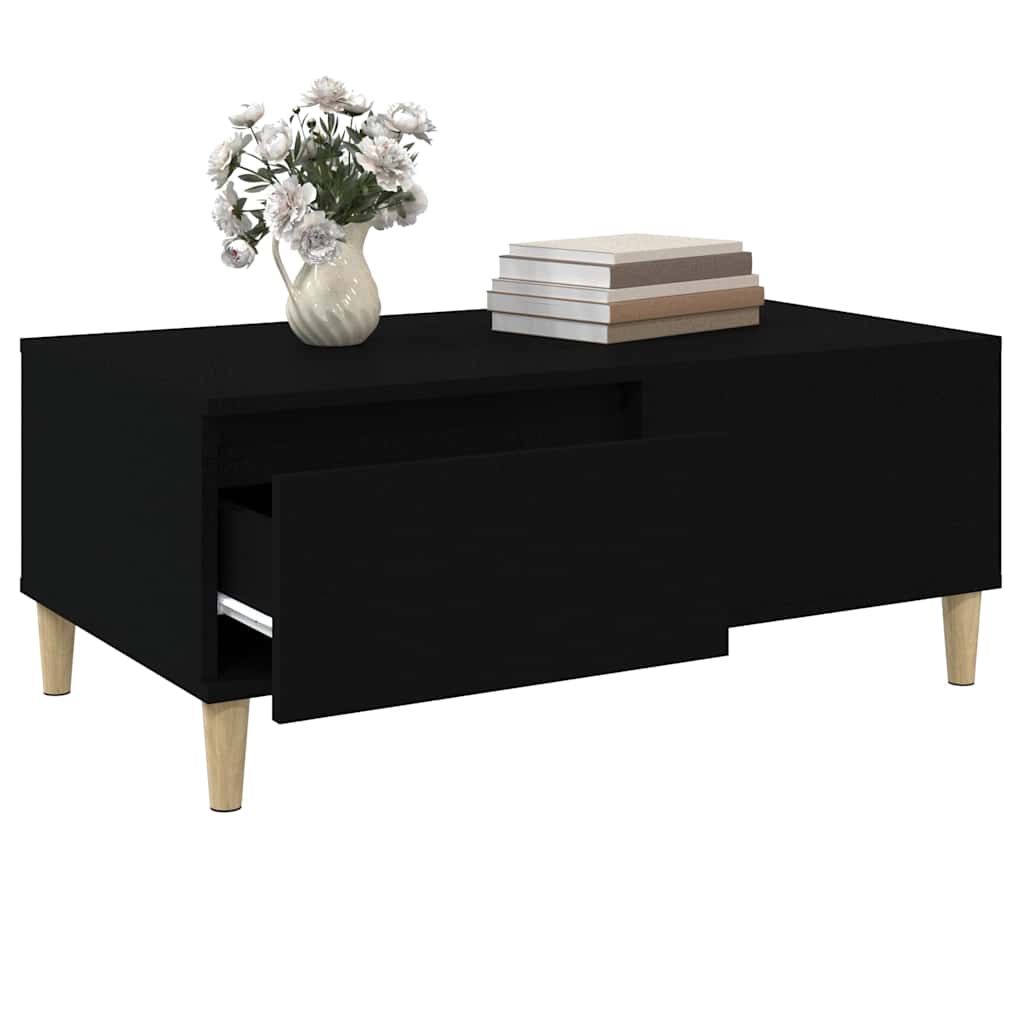 Coffee Table 90X50X36.5 Cm Engineered Wood Black Brown Oak Concrete Grey White 9