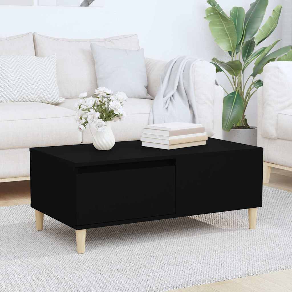 Coffee Table 90X50X36.5 Cm Engineered Wood Black Brown Oak Concrete Grey White 9
