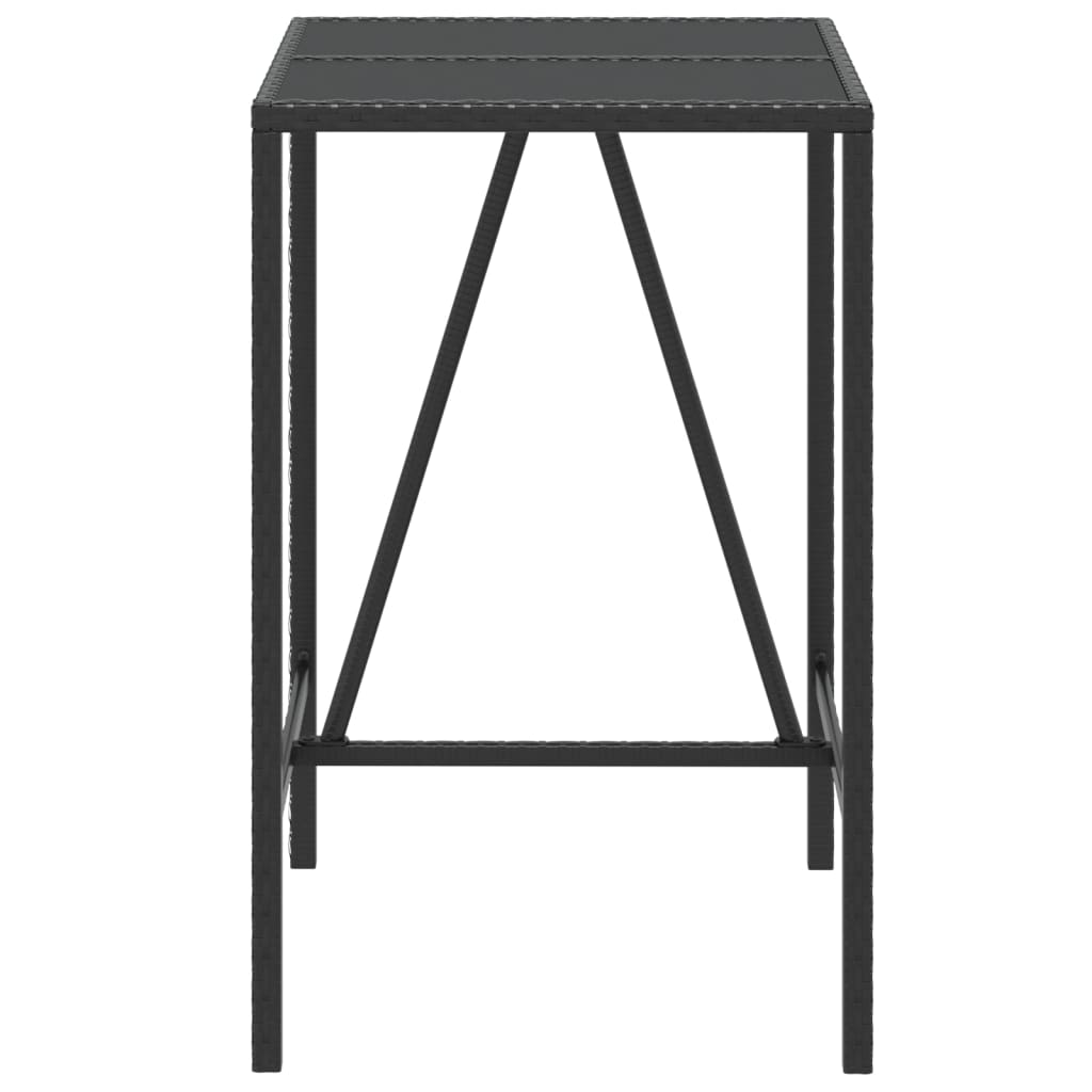 Bar Table With Glass Top Poly Rattan
