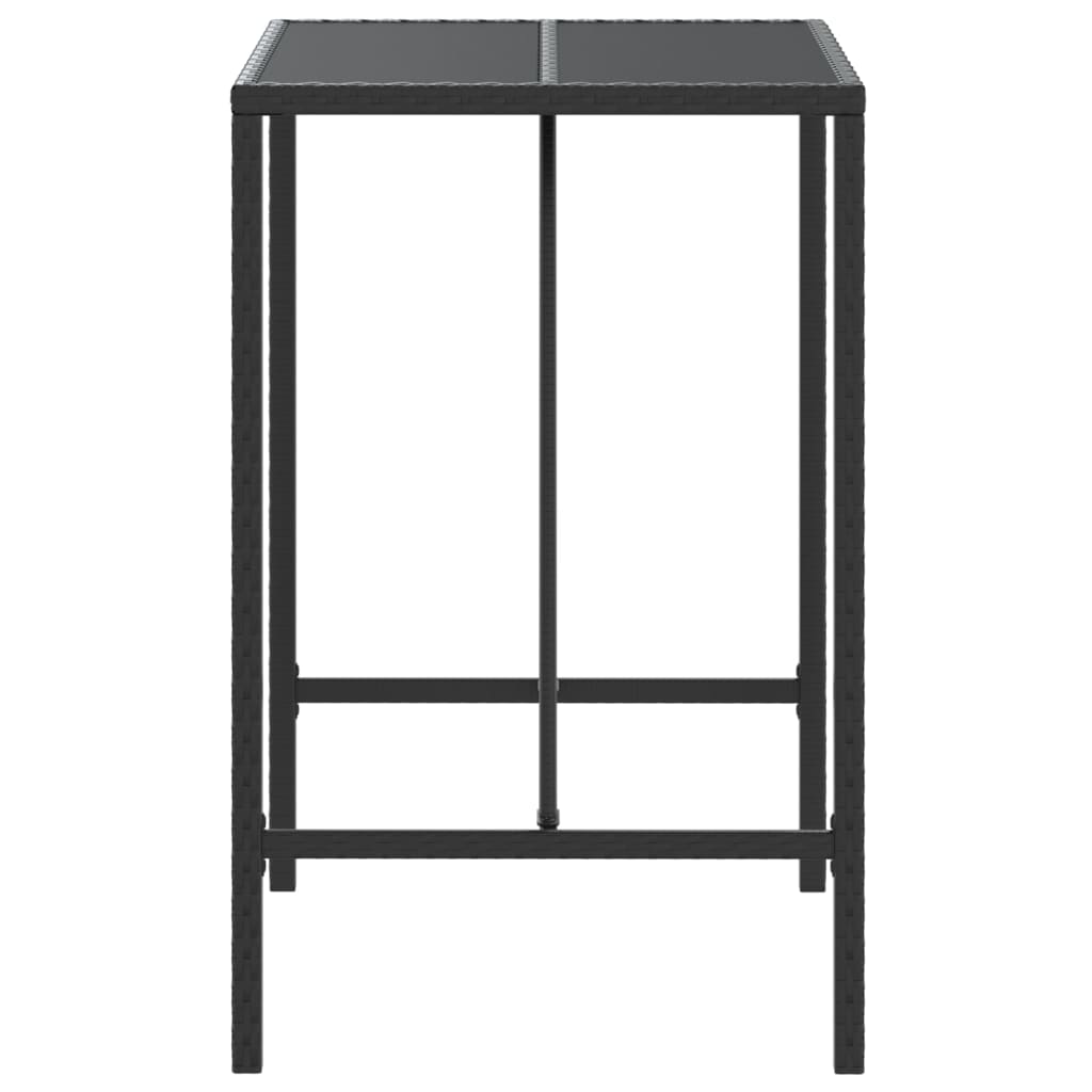 Bar Table With Glass Top Poly Rattan