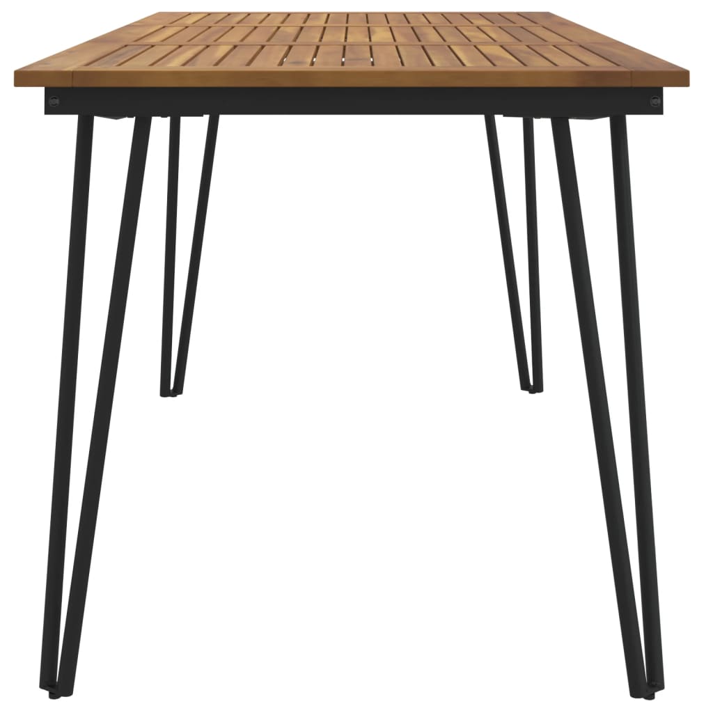 Garden Table With Hairpin Legs Solid Wood Acacia