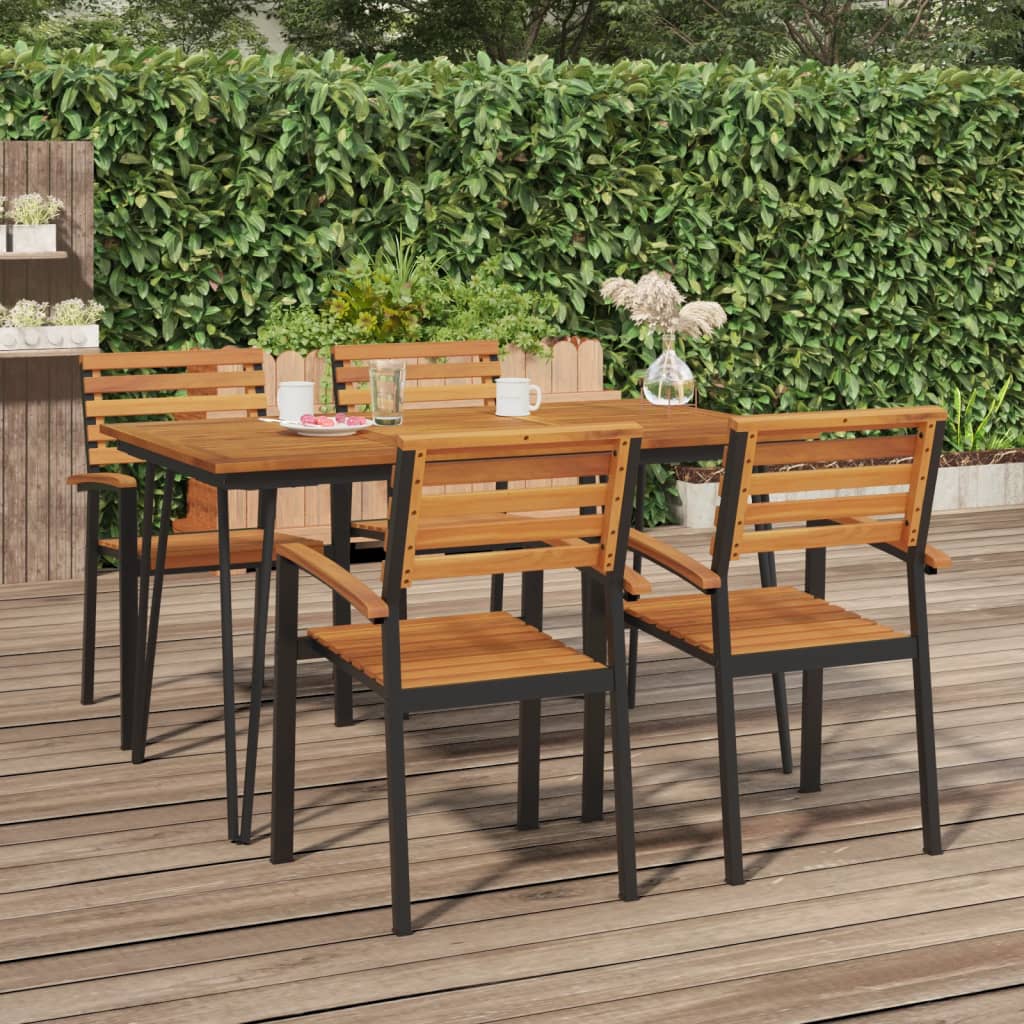 Garden Table With Hairpin Legs Solid Wood Acacia