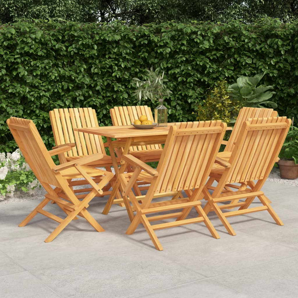 5 Piece Garden Dining Set Solid Wood Teak