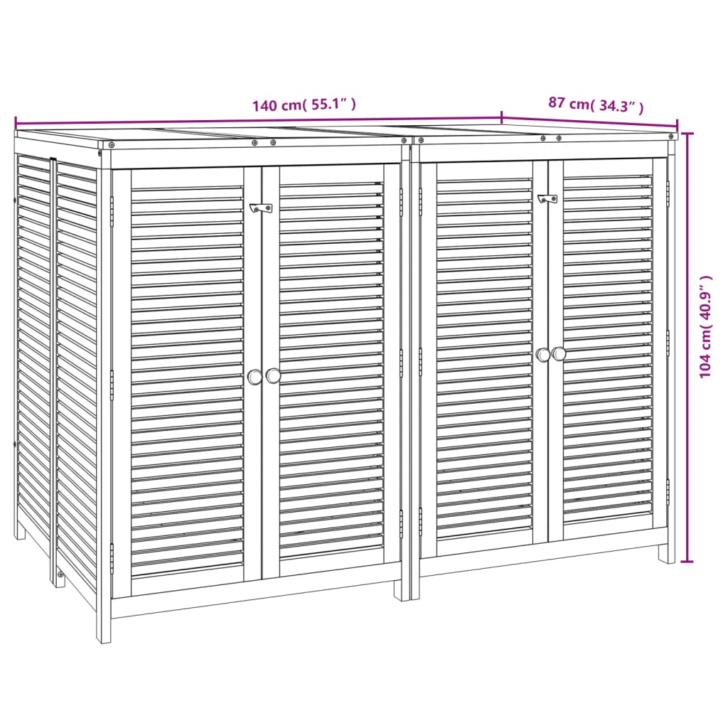 Outdoor Storage Boxes Large Garden Box Acacia Wood Cushion Chest 280cm Lockable