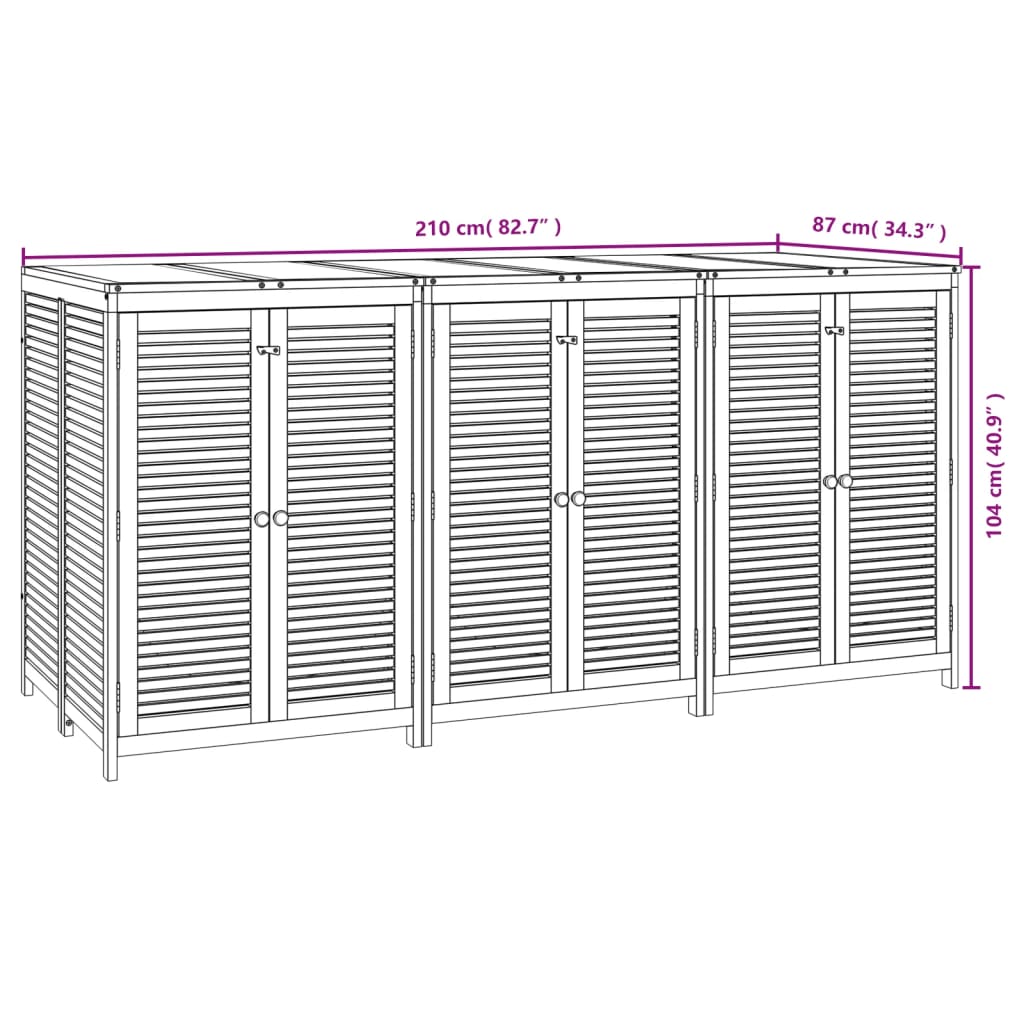 Outdoor Storage Boxes Large Garden Box Acacia Wood Cushion Chest 280cm Lockable
