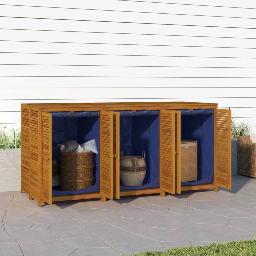 Outdoor Storage Boxes Large Garden Box Acacia Wood Cushion Chest 280Cm Lockable