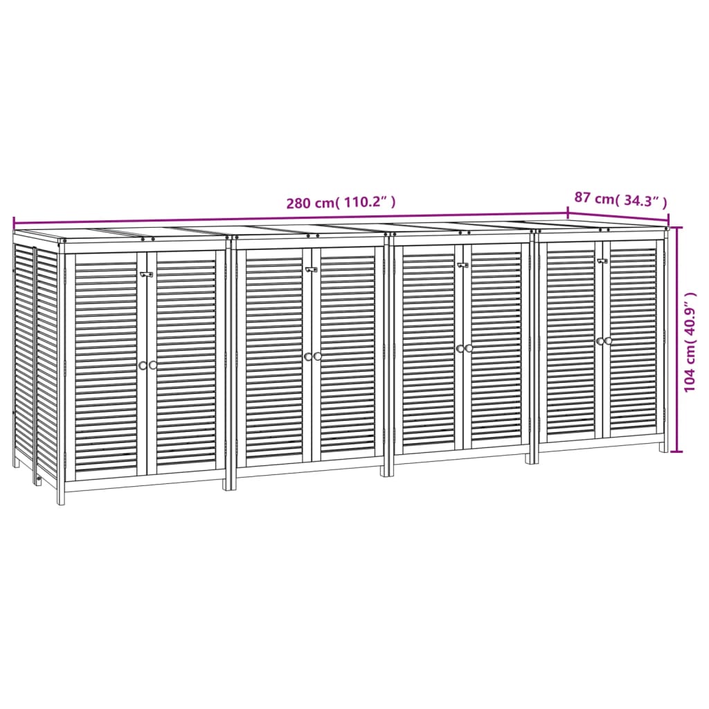 Garden Storage Box Solid Wood Acacia