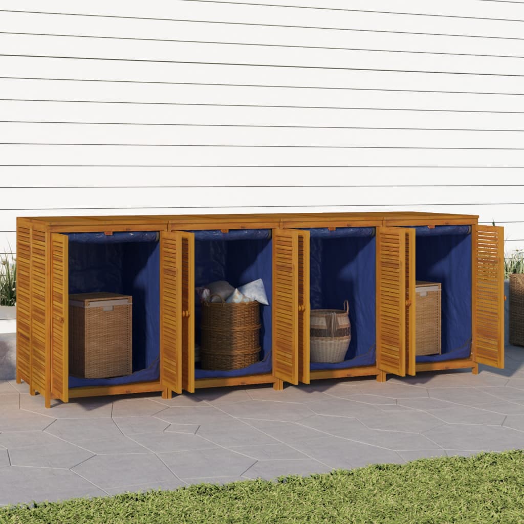 Outdoor Storage Boxes Large Garden Box Acacia Wood Cushion Chest 280Cm Lockable