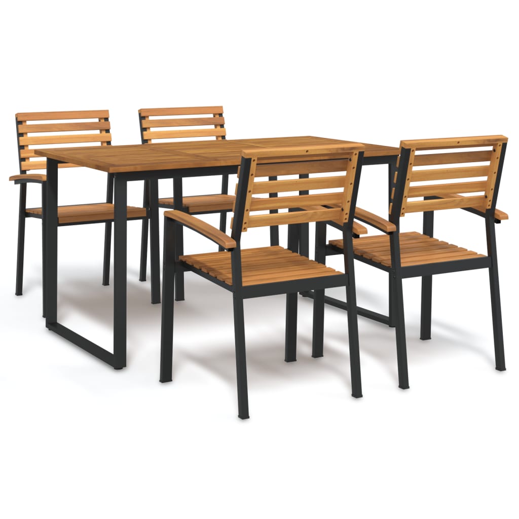 Garden Dining Set 9 Pcs Solid Acacia Wood