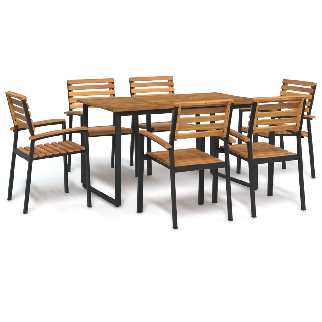 Garden Dining Set 9 Pcs Solid Acacia Wood