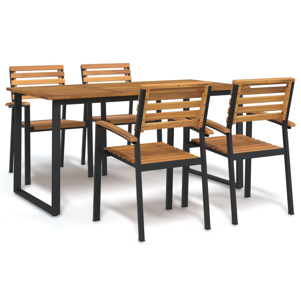 Garden Dining Set 9 Pcs Solid Acacia Wood