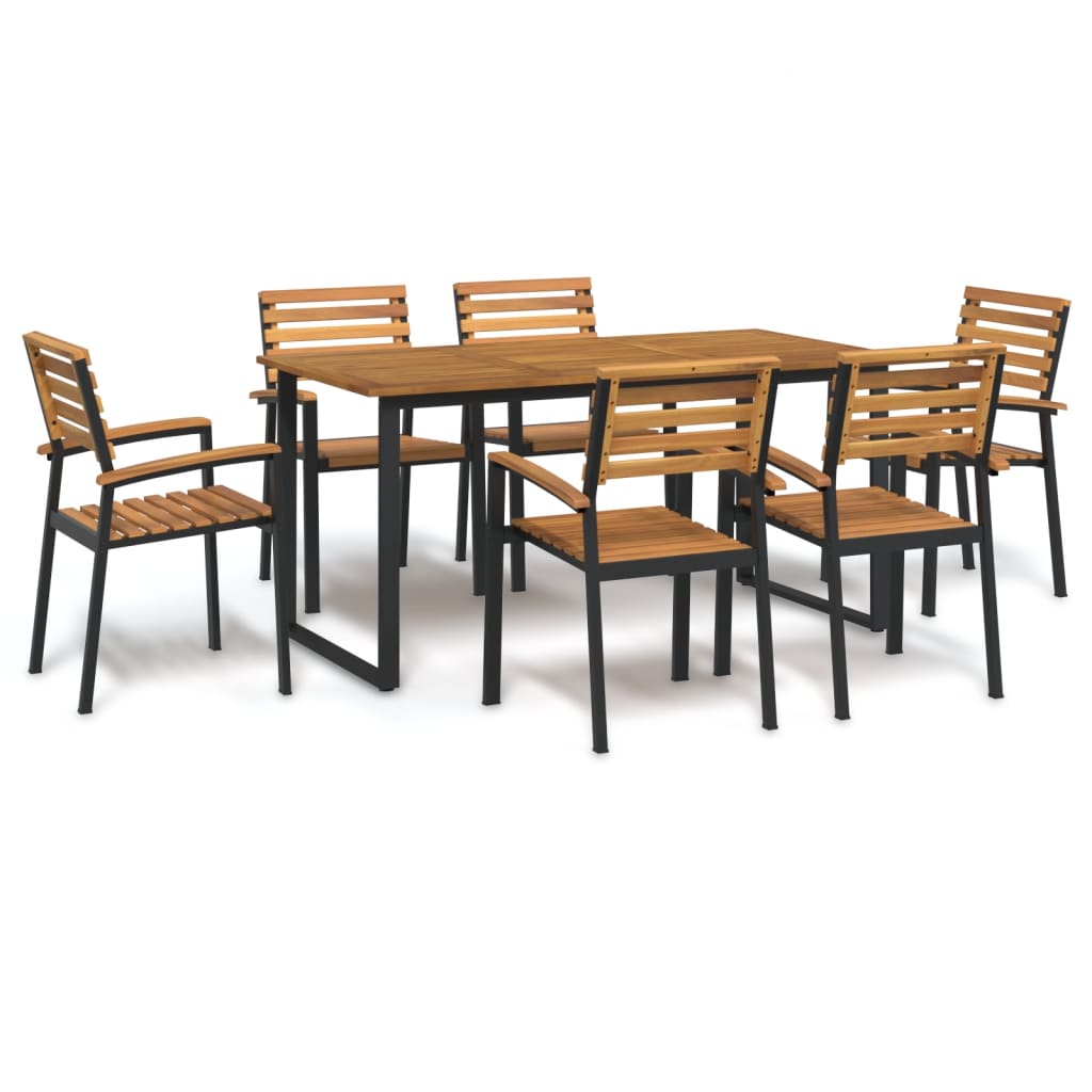 Garden Dining Set 9 Pcs Solid Acacia Wood