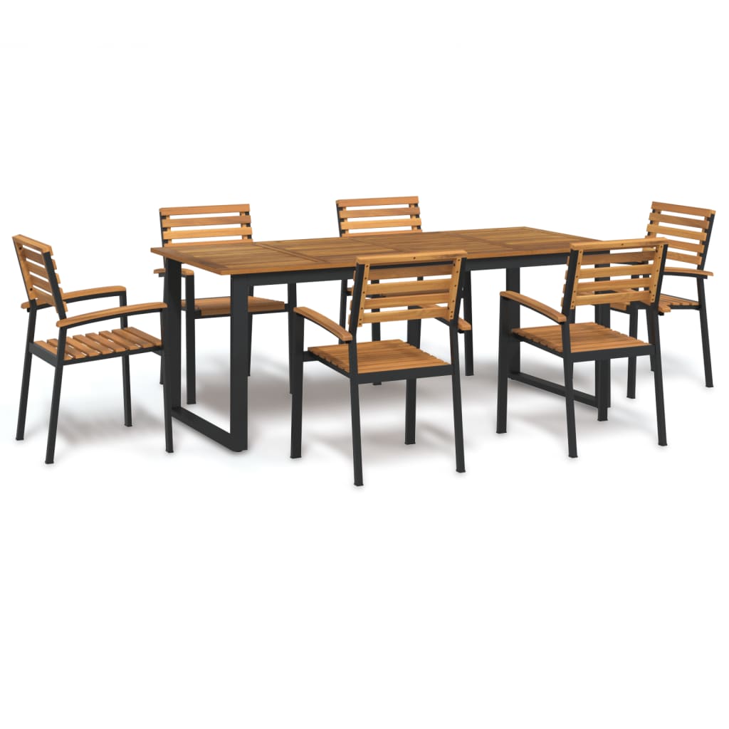 Garden Dining Set 9 Pcs Solid Acacia Wood