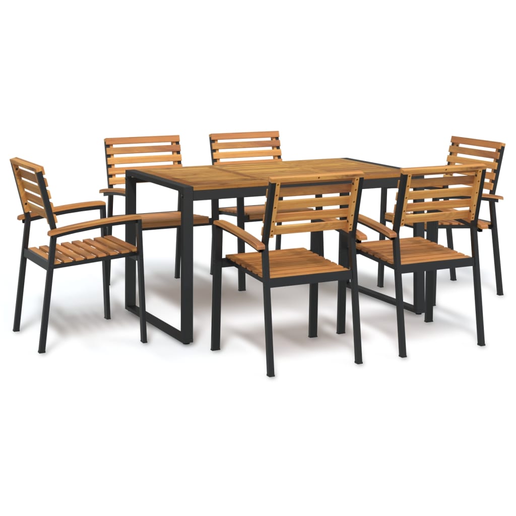 Garden Dining Set 5 Pcs Solid Acacia Wood
