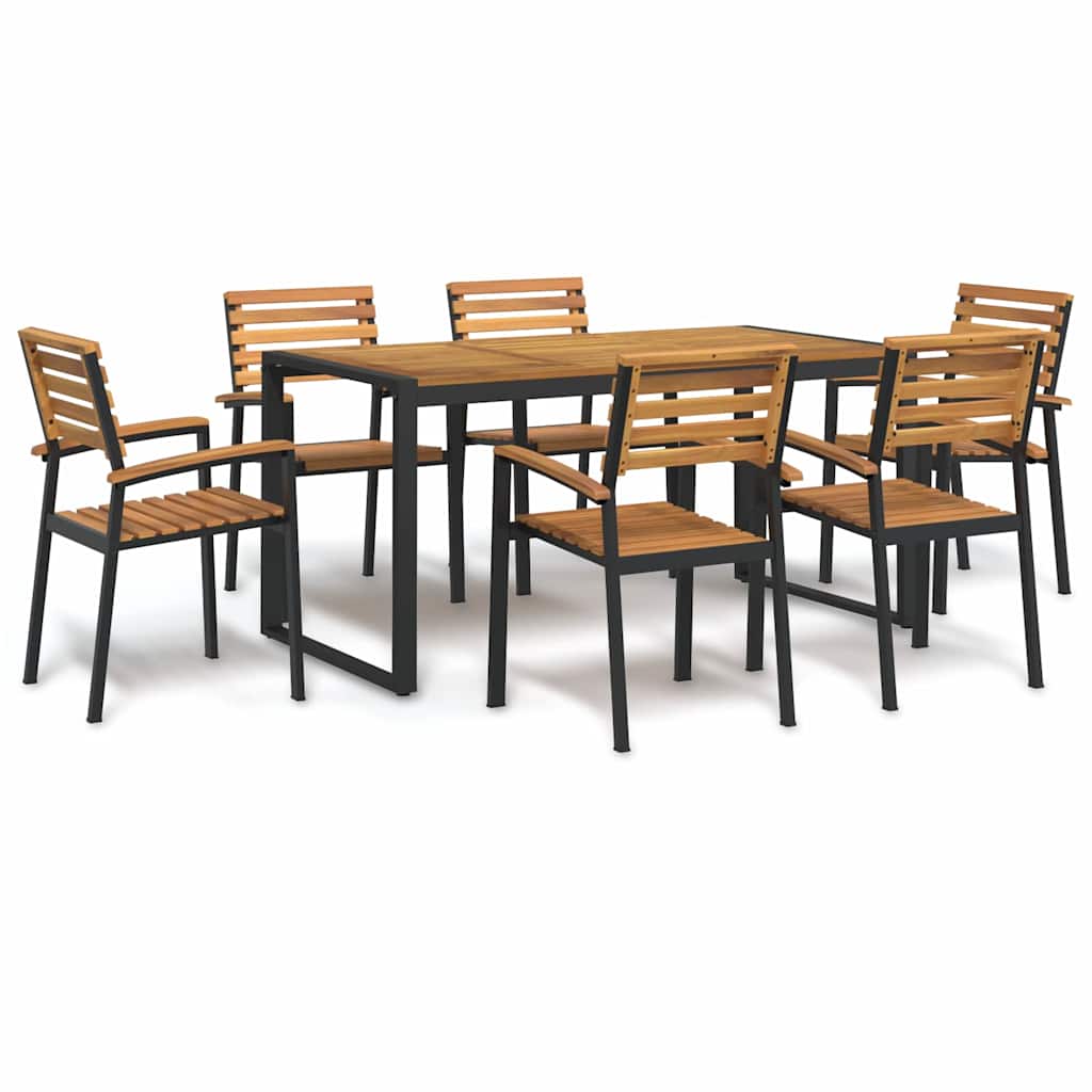 Garden Dining Set 5 Pcs Solid Acacia Wood