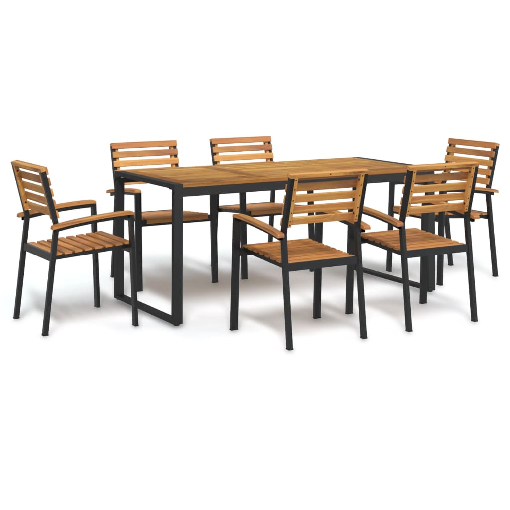 Garden Dining Set 5 Pcs Solid Acacia Wood
