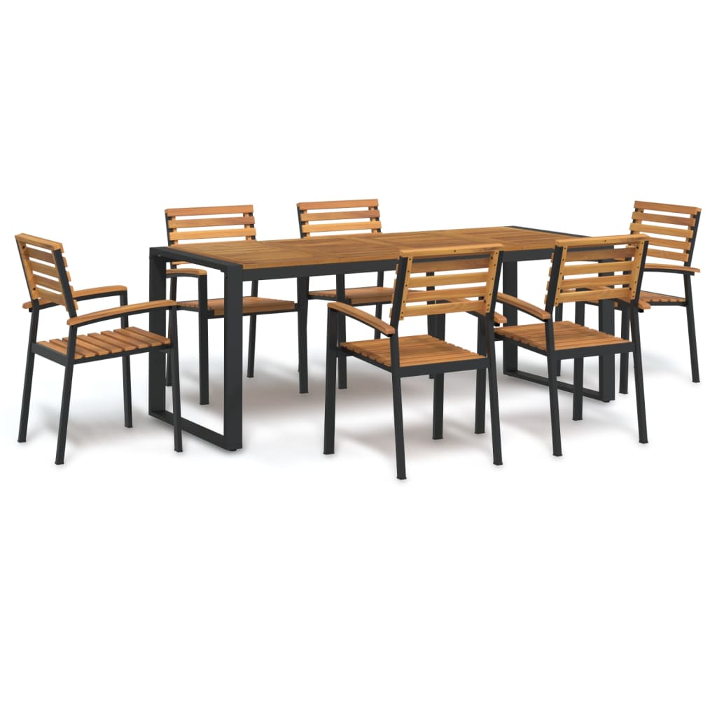 Garden Dining Set 5 Pcs Solid Acacia Wood