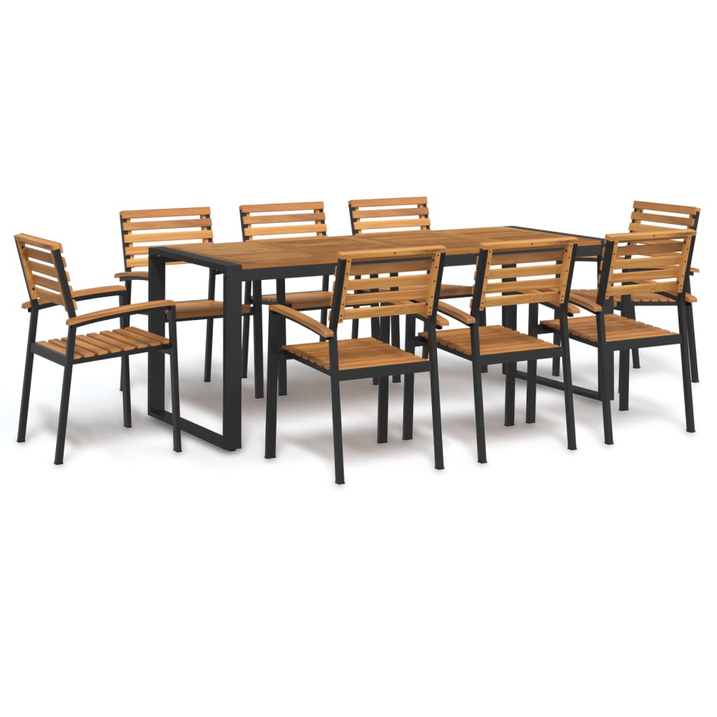 Garden Dining Set 5 Pcs Solid Acacia Wood