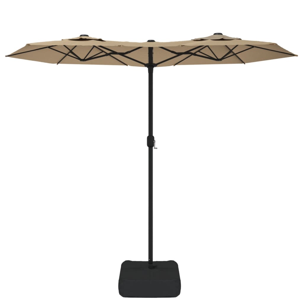 Double-Head Garden Parasol With Leds 316X145 Cm