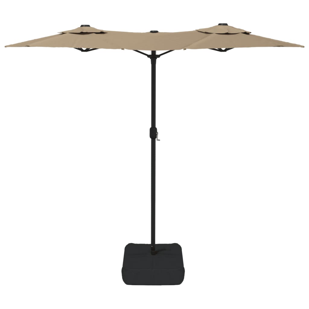 Double-Head Garden Parasol With Leds 316X145 Cm