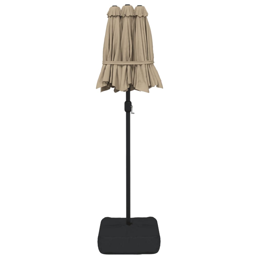 Double-Head Garden Parasol With Leds 316X145 Cm