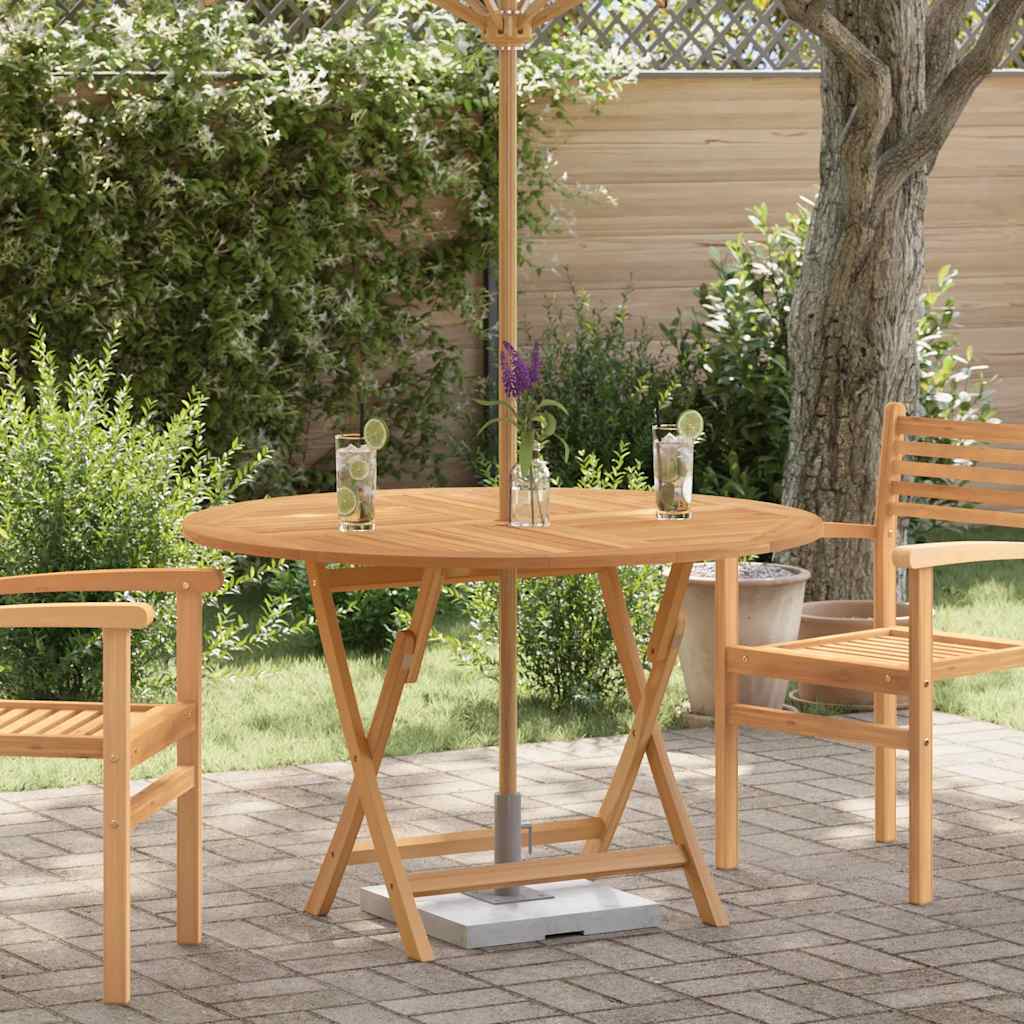 Folding Garden Table 110X110X75 Cm Solid Wood Teak