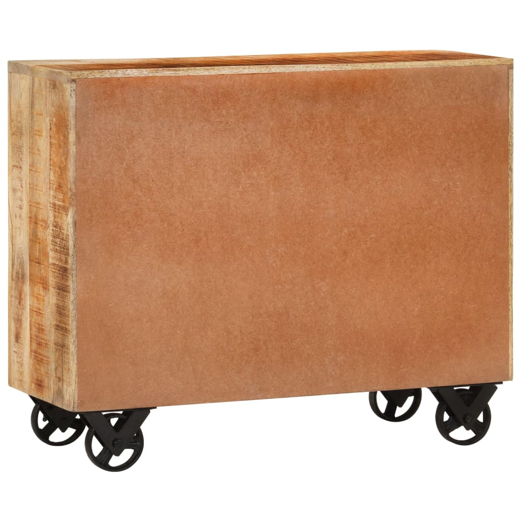 Sideboard With 3 Drawers 80X30X Solid Rough Wood Mango