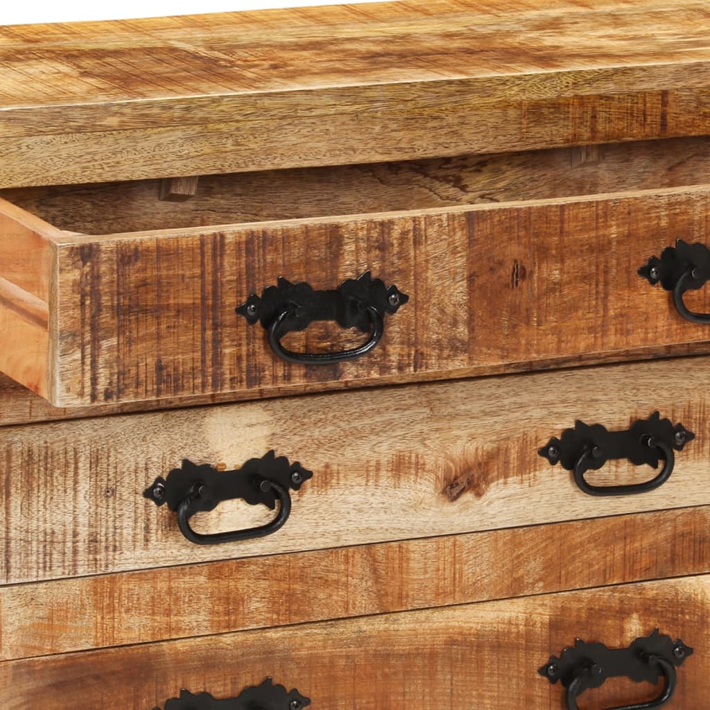 Sideboard With 3 Drawers 80X30X Solid Rough Wood Mango