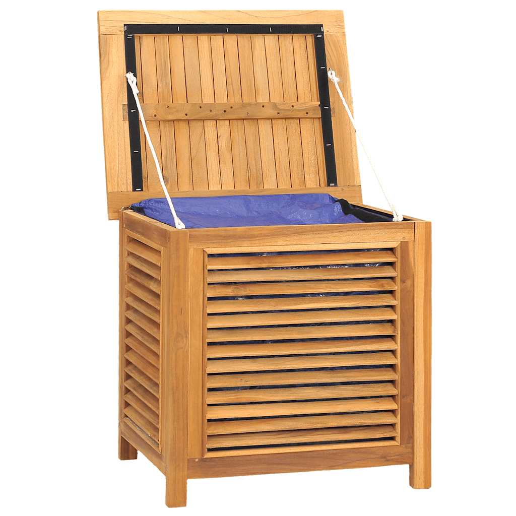 Garden Storage Box With Bag Solid Wood Teak