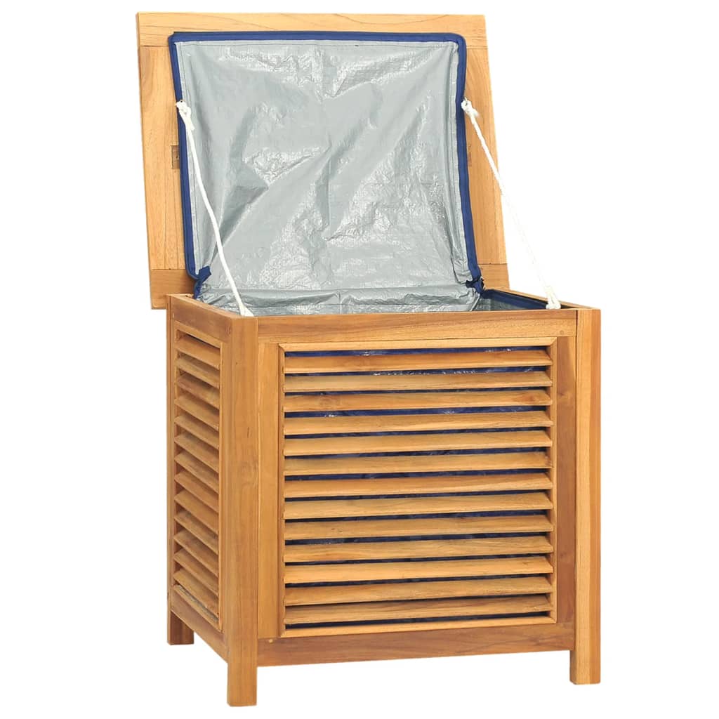 Garden Storage Box With Bag Solid Wood Teak
