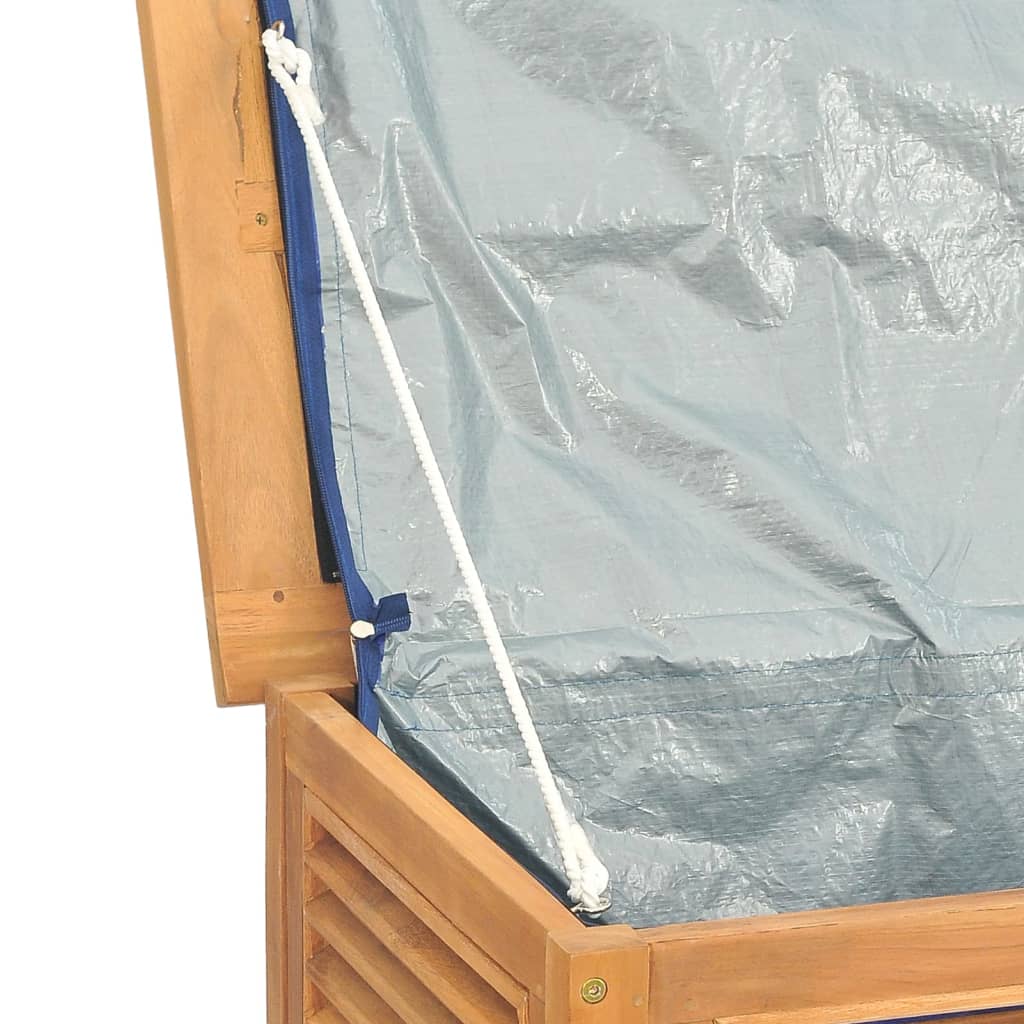 Garden Storage Box With Bag Solid Wood Teak