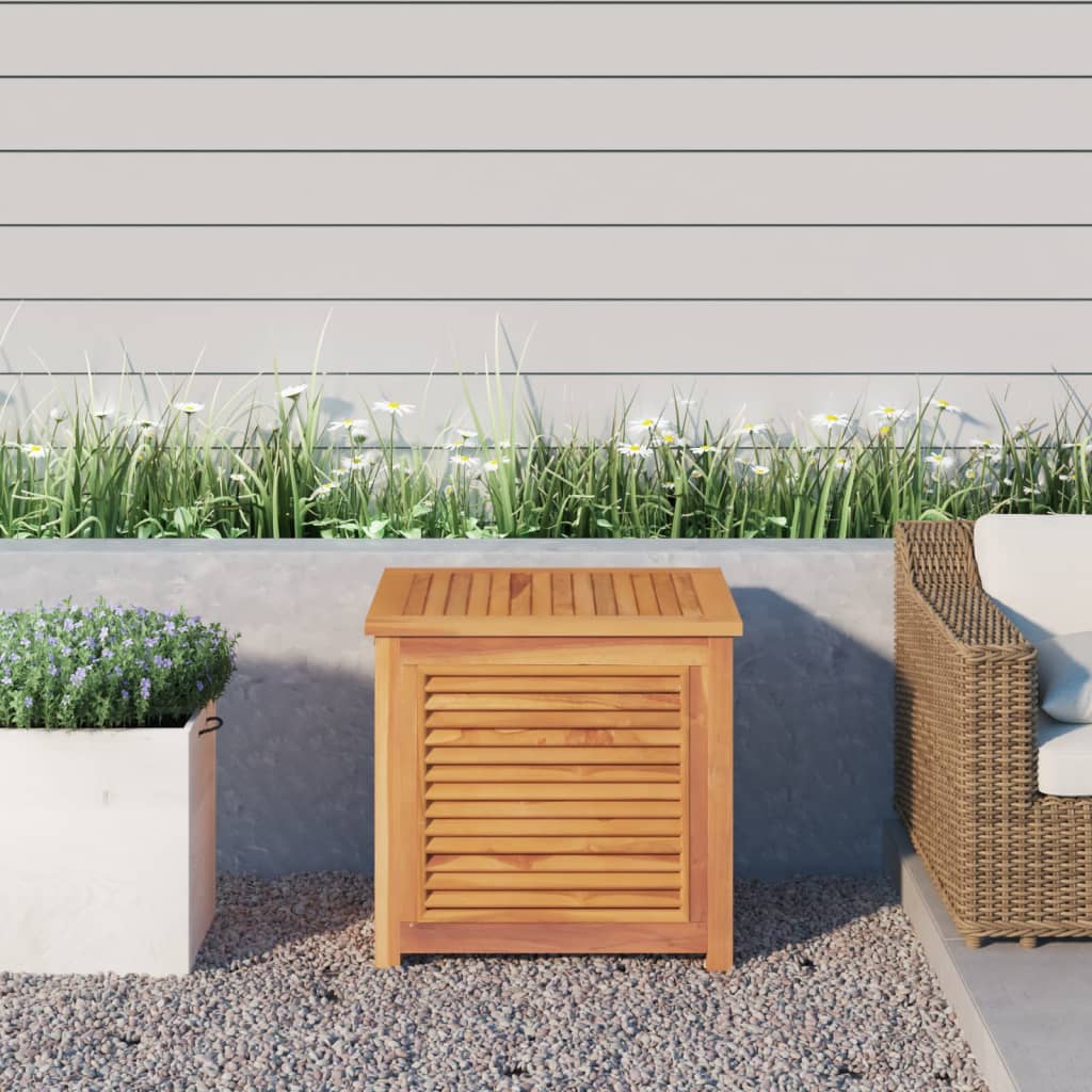 Garden Storage Box With Bag Solid Wood Teak