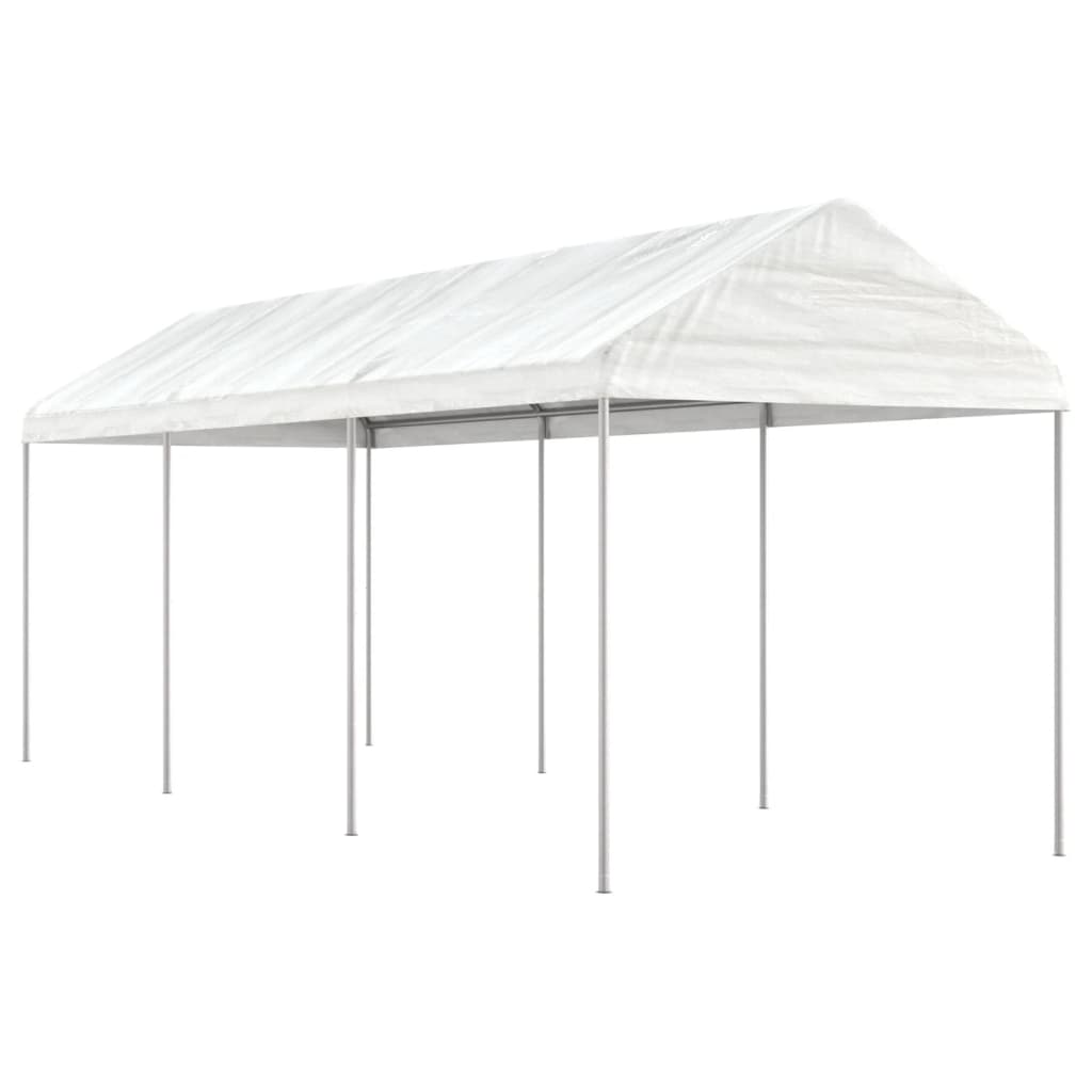 Gazebo With Roof White Polyethylene