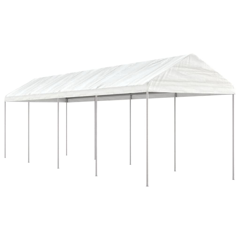 Gazebo With Roof White Polyethylene