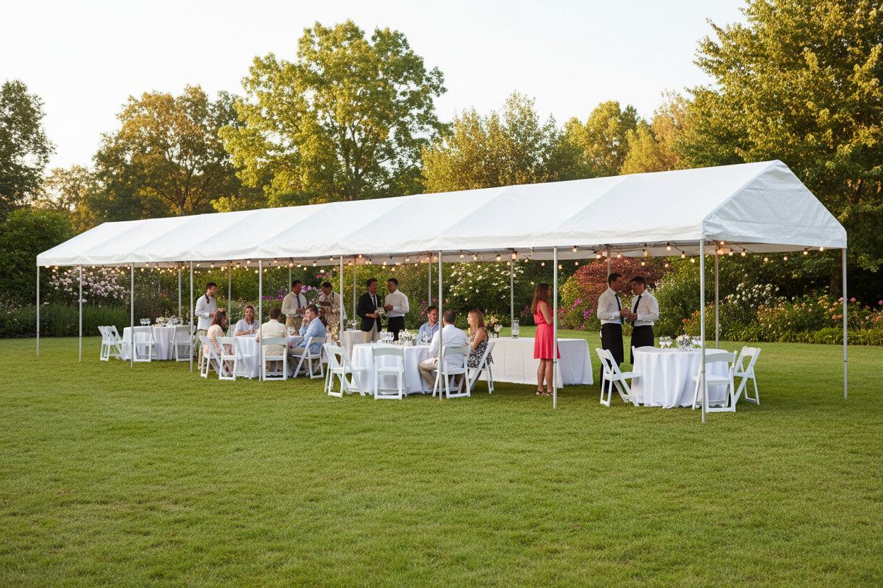 Gazebo With Roof White Polyethylene