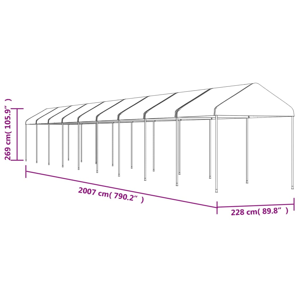 Gazebo With Roof White Polyethylene