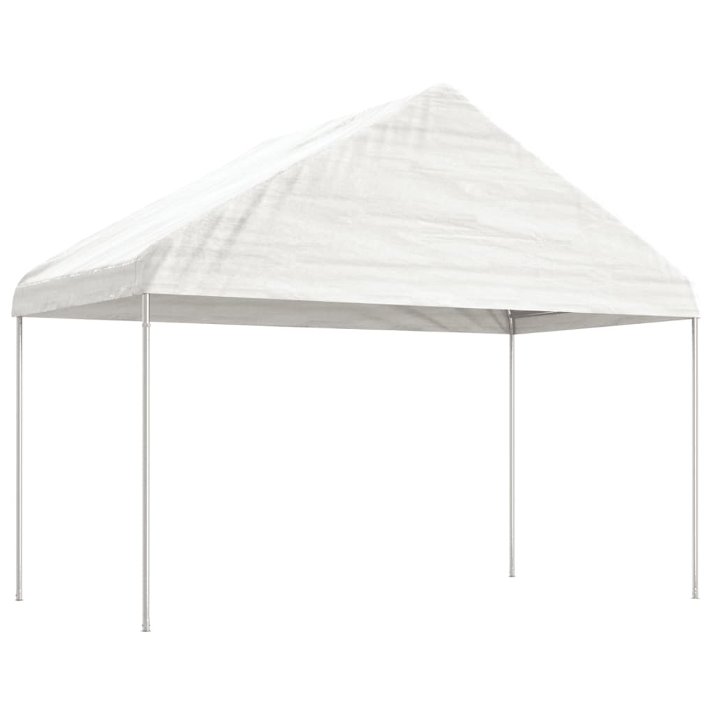 Gazebo With Roof White Polyethylene