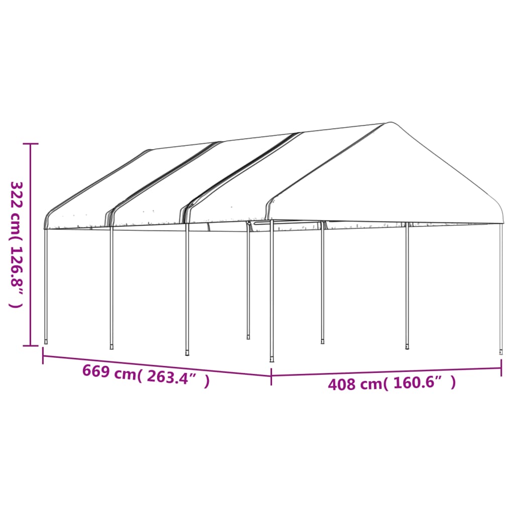 Gazebo With Roof White Polyethylene