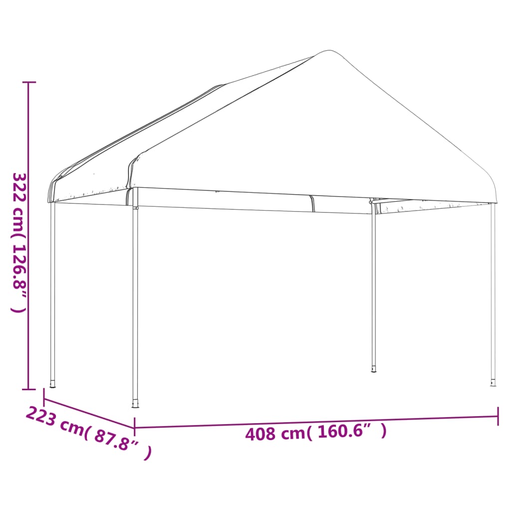 Gazebo With Roof White Polyethylene