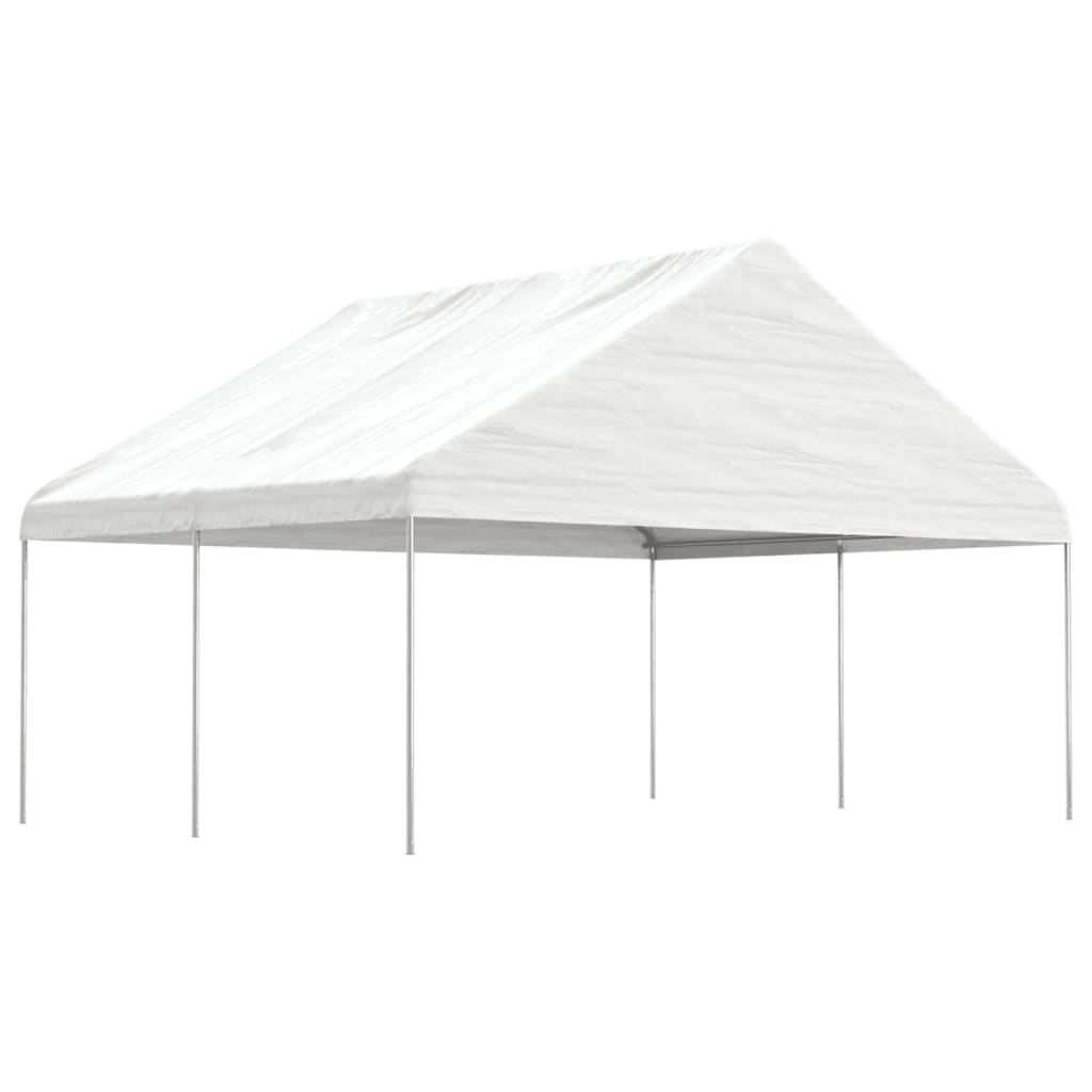 Gazebo With Roof White Polyethylene