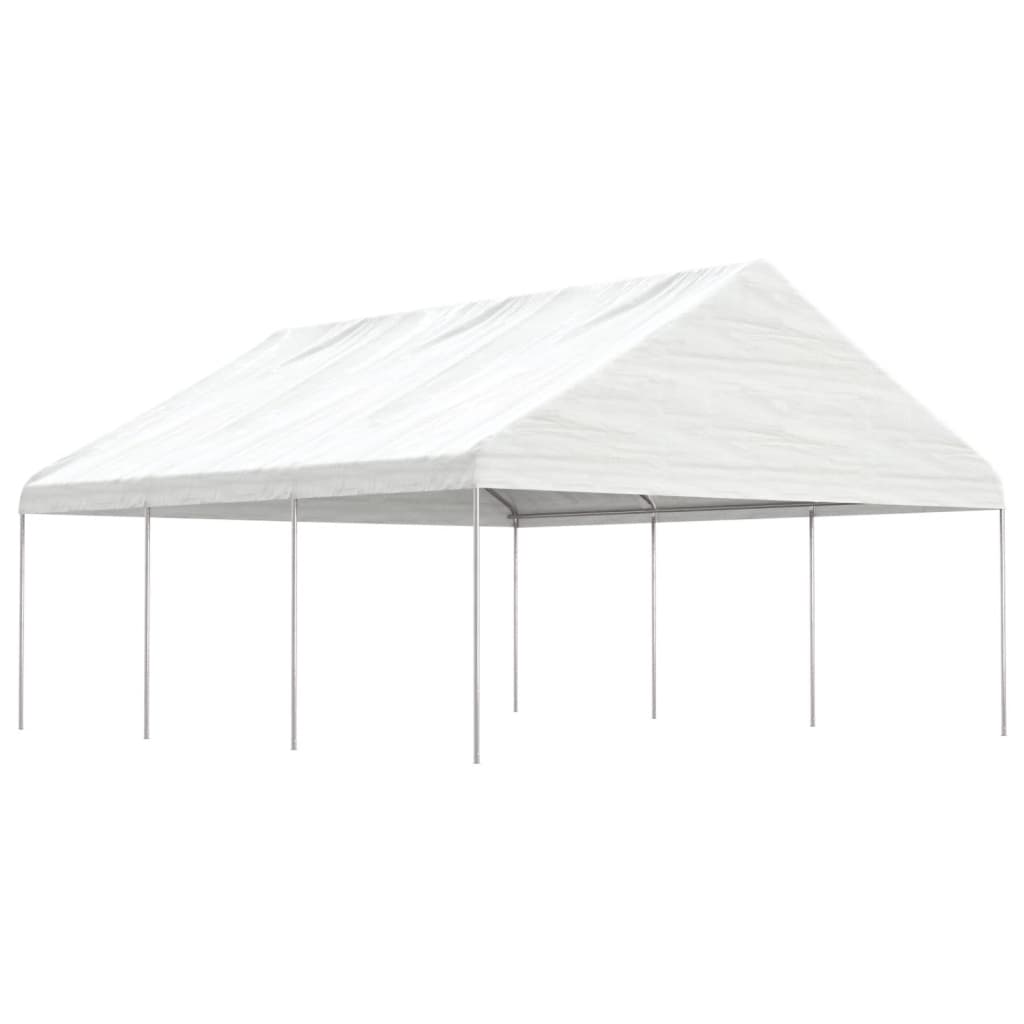 Gazebo With Roof White Polyethylene