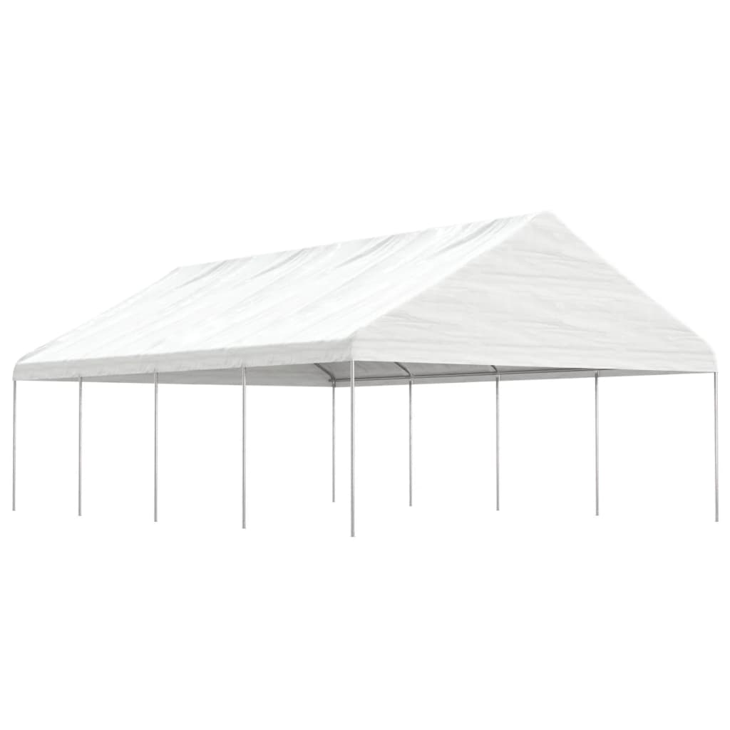 Gazebo With Roof White Polyethylene