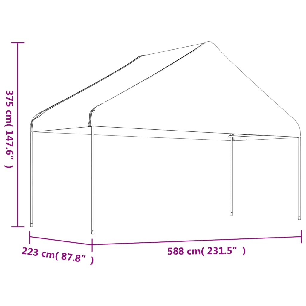 Gazebo With Roof White Polyethylene