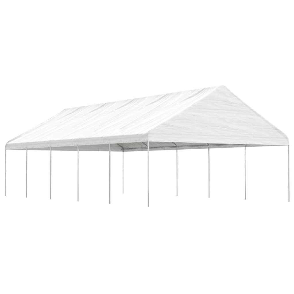 Gazebo With Roof White Polyethylene