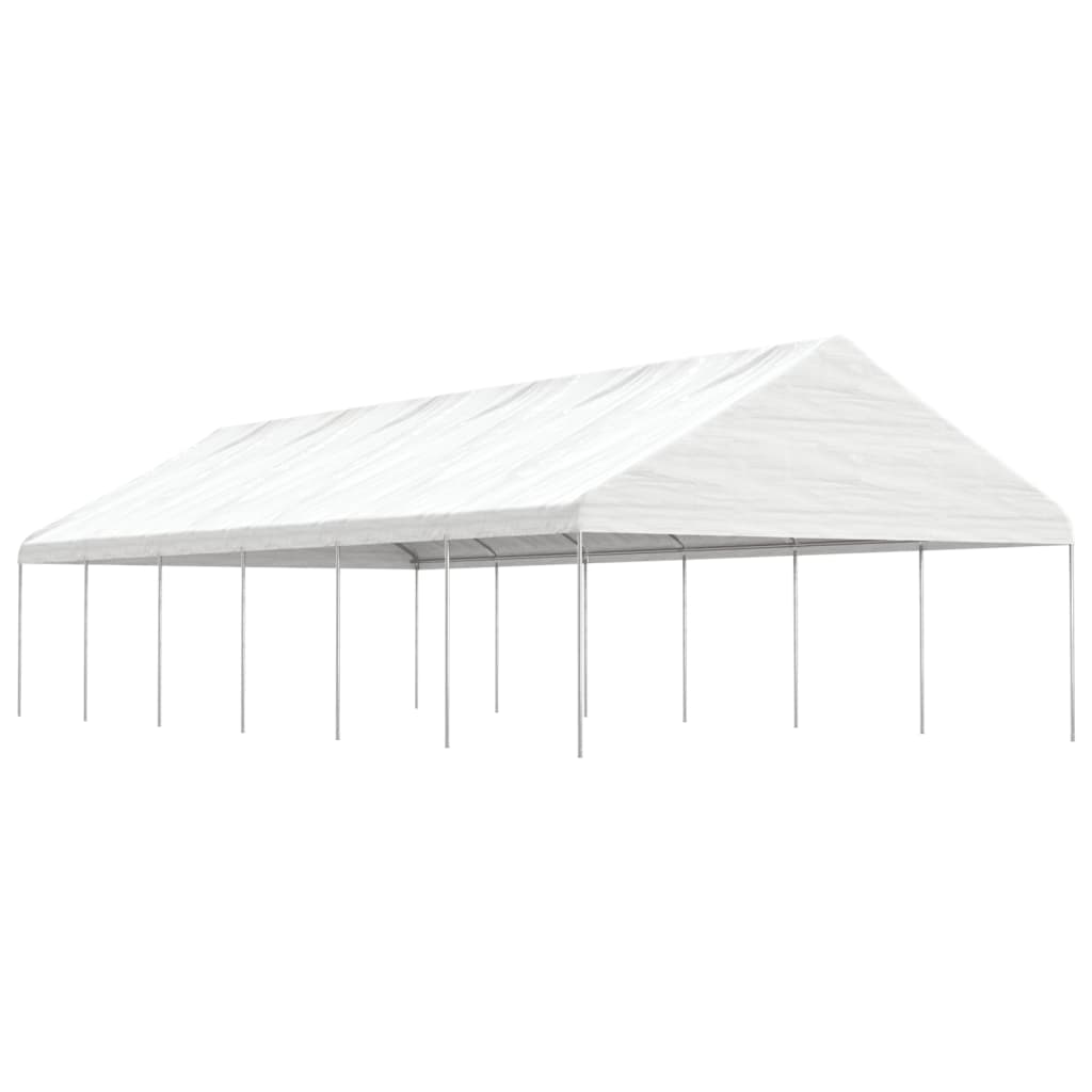 Gazebo With Roof White Polyethylene