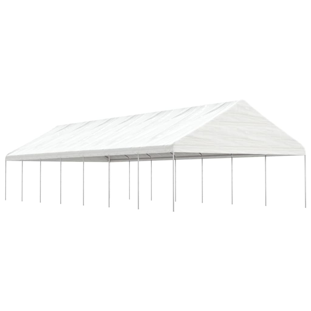 Gazebo With Roof White Polyethylene